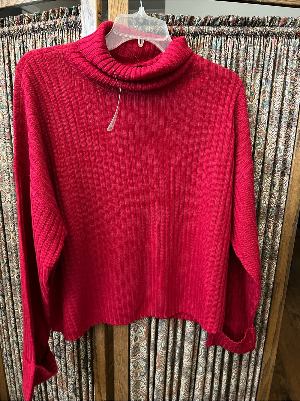 torrid Ribbed Cowl Neck Sweater — Bright Red